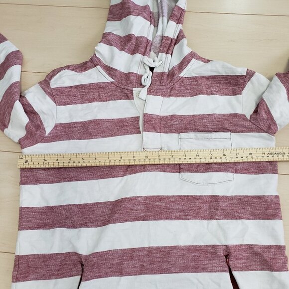 KREW Mens Hooded Pullover Shirt Red Stripe Sz M - Picture 7 of 10